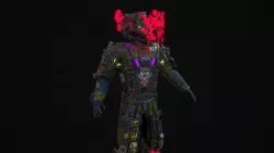 Cyberpunk slum soldier character rigged Low-poly  3D model