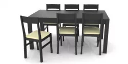 Dark Colored Table and Chairs Free 3D model