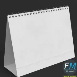Desktop calendar template 3D model
