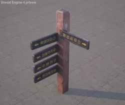 Direction information pole Low-poly  3D model