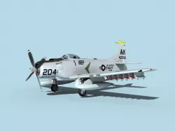 Douglas A-1H Skyraider USN Intrepid 3D model
