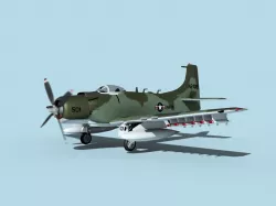 Douglas A-1H Skyraider USN Kitty Hawk 3D model