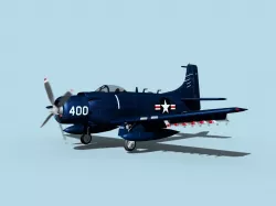 Douglas A-1H Skyraider  V01 USN 3D model