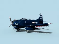 Douglas A-1H Skyraider  V02 USN 3D model