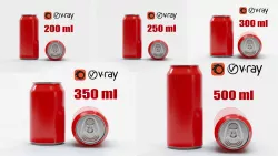 Drink Can 200 ml 250 ml 300ml 350 ml 500ml 3D Model Collection