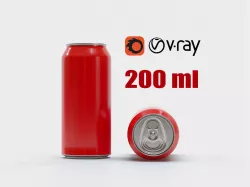 Drink Can 200 ml Low-poly  3D model