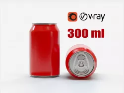 Drink Can 300 ml Low-poly  3D model