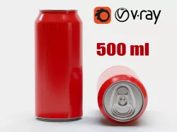 Drink Can 500 ml Low-poly  3D model