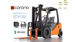 Forklift truck Low-poly Low-poly  3D model