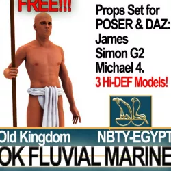 Free Ancient Egypt OK Fluvial Marine Props Poser Daz Free 3D model