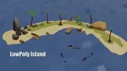 Game Asset Island Low Poly Low-poly  3D model