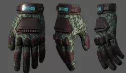 Gloves military human fantasy scifi cloth protection camouflage  Low-poly  3D model