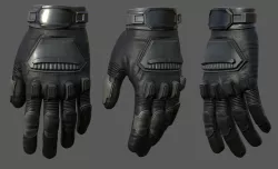 Gloves Sci-fi military fantasy cyborg armor develop  Low-poly  3D model