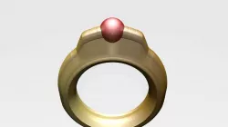 Gold Ring with Round Ruby Setting Free 3D model