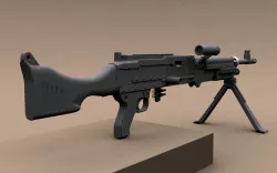 Hi-poly M240 machinegun Free 3D model