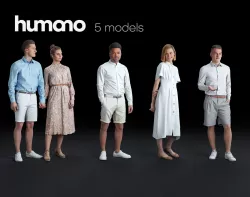 Humano 5-Pack - PEOPLE - CASUAL - HOME - 5x 3d models 050A 3D Model Collection