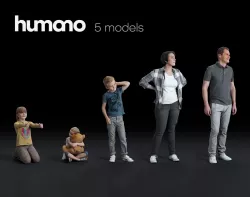 Humano 5-Pack - PEOPLE - CASUAL - HOME - 5x 3d models 050C 3D Model Collection