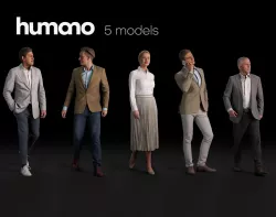 Humano 5-Pack - PEOPLE - DIVERSE - STREET - 5x 3D models 04A 3D Model Collection
