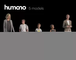 Humano 5-Pack - PEOPLE - DIVERSE - STREET - 5x 3D models 04C 3D Model Collection