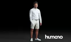 Humano Black man standing and looking 0515 3D model