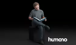 Humano Boy sitting and reading a book 0511 3D model