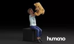 Humano Sitting boy holding a taddy bear 0506 3D model