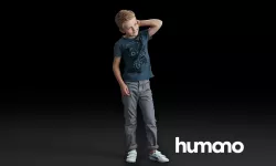 Humano standing boy with hand behind his head 0505 3D model