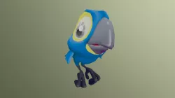 Hyacint macaw animated Low-poly  3D model