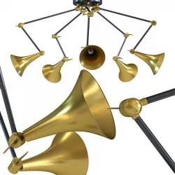 kare Pendant Lamp Trumpet Brass Spider 5-lite 3D model