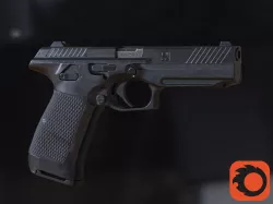 Lebedev AP-15 pistol Low-poly  3D model