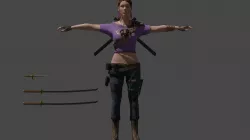 Lexa Fantasy Character Dual Katana - Gameready -Lowpoly Low-poly  3D model