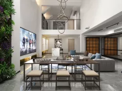livingroom and bar counter 3D model