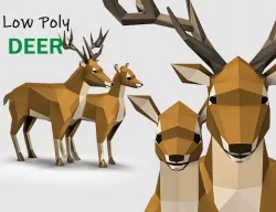 Low Poly Deer Low-poly  3D model