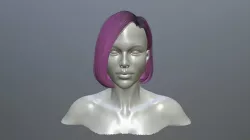 Low-poly short hair 01 Low-poly  3D model
