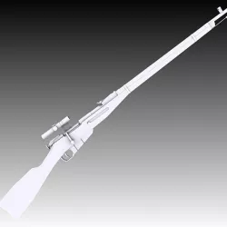 M91 30 Mosin Nagant with PU Scope Low-poly  3D model