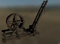 Medieval Treadwheel Crane Low-poly  3D model