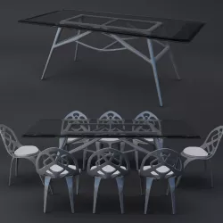 modern dining table chair 3D model
