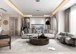 Modern livingroom and diningroom 3D model 3D model