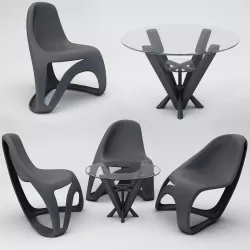 modern table chair design  3D model