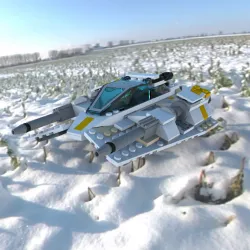 Modular Brick Snowspeeder Free 3D model