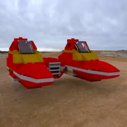 Modular Brick Twinpod Cloud Car Free 3D model