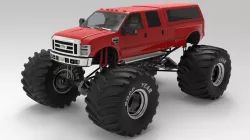 Monster Truck Ford F 450  Low-poly  3D model