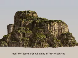 Mossy Modular Rocks Kit 3D model