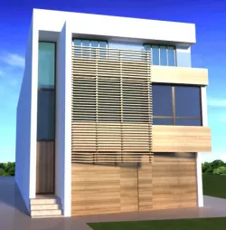 One fasade modern building Free 3D model