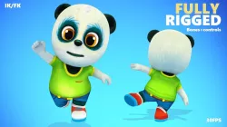 Panda Bear Low poly Animated Rigged Low-poly  3D model