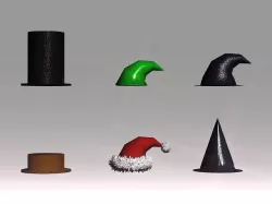 Party Hats Collection Low-poly  3D model