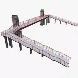 Pedestrian Bridge Walkway 3D model
