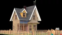 Pixar Up - Toon House Low-poly  3D model