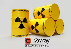 Radioactive Barrels -  Low-poly  3D model