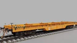 Railway flatcar wagon 3D model
